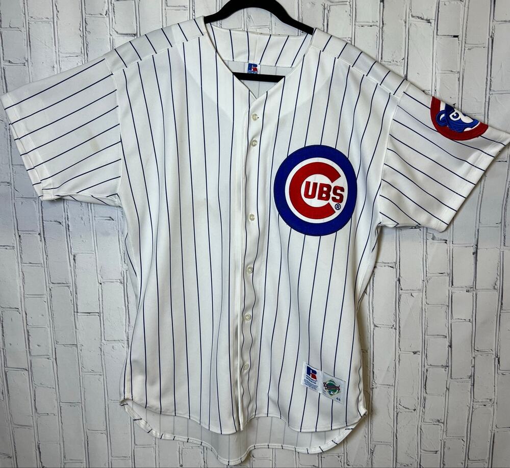 Vintage 90s Russell Athletic Chicago Cubs Baseball Jersey Size 48 XL USA